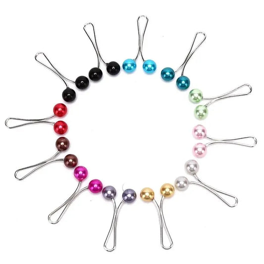 Pinces pour hijab avec perles multicolores X12