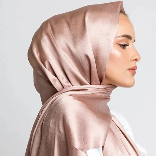 Premium Shimmer Silk Satin Hijab Scarf Women Luxury Medine Silk Veil Muslim Women Hijab Shiny Silk Shawl Women's Scarves Tippet