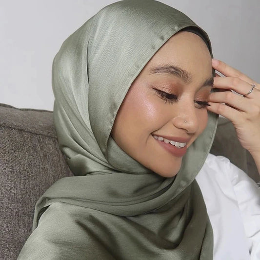 Romi hijab satiné froissé