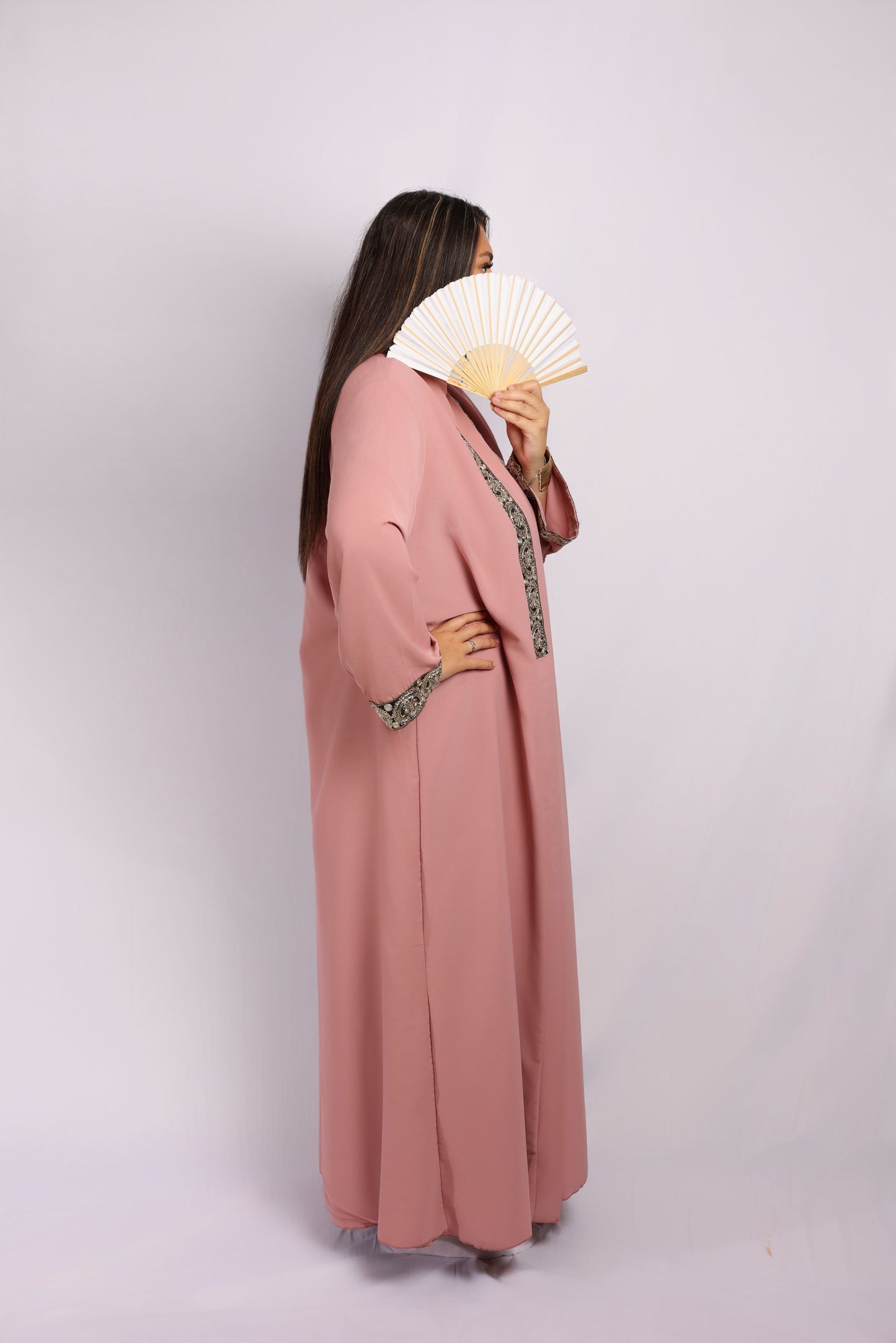 Mélina ensemble 2 pièces Robe sous abaya et kimono en soie de Médine