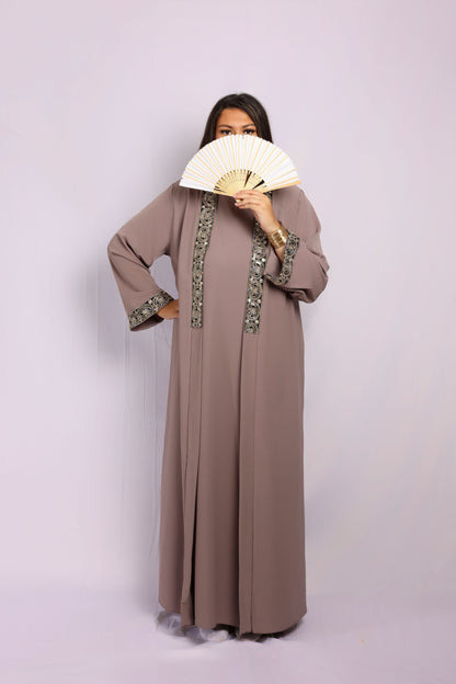 Mélina ensemble 2 pièces Robe sous abaya et kimono en soie de Médine