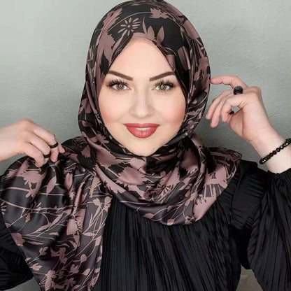 Nour hijab imprimé en mousseline de soie