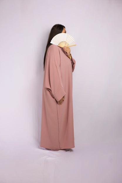 Abaya manches longues papillon en soie de Médine