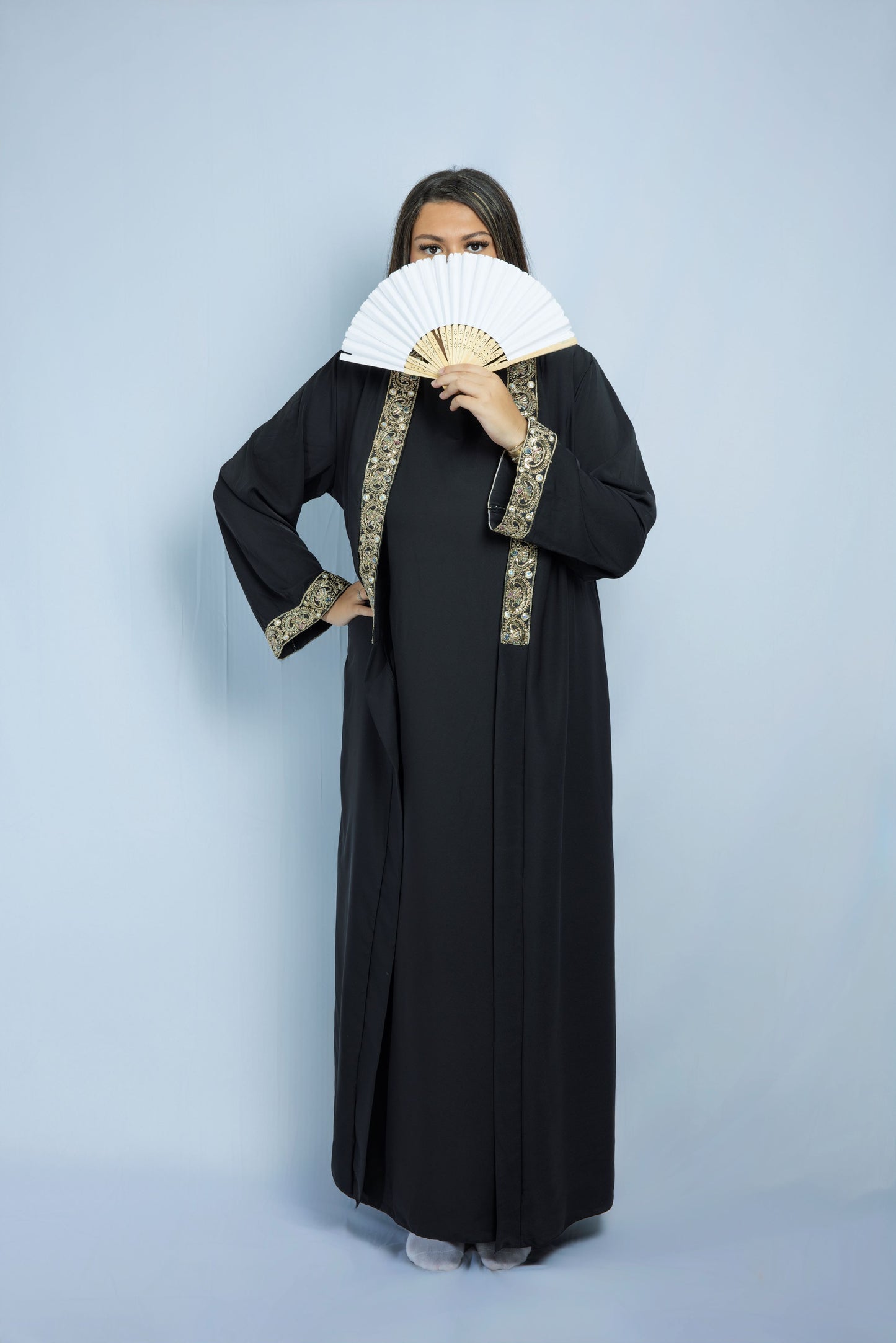 Mélina ensemble 2 pièces Robe sous abaya et kimono en soie de Médine