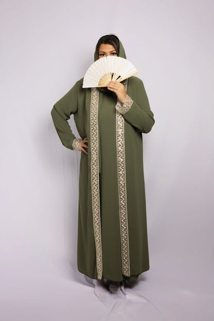 Salima Ensemble 3 pièces kimono, robe sous abaya et hijab en polyester