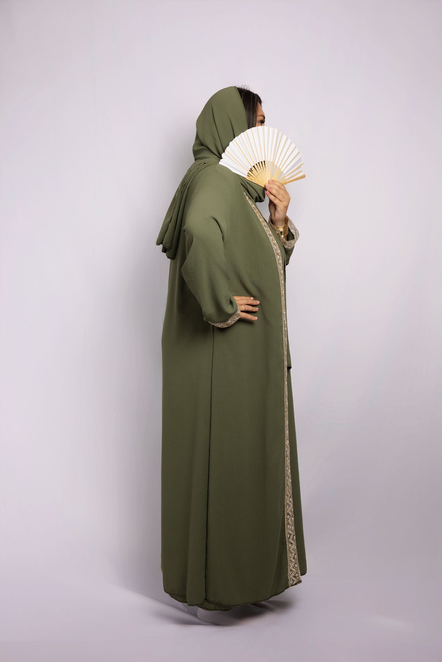 Salima Ensemble 3 pièces kimono, robe sous abaya et hijab en polyester